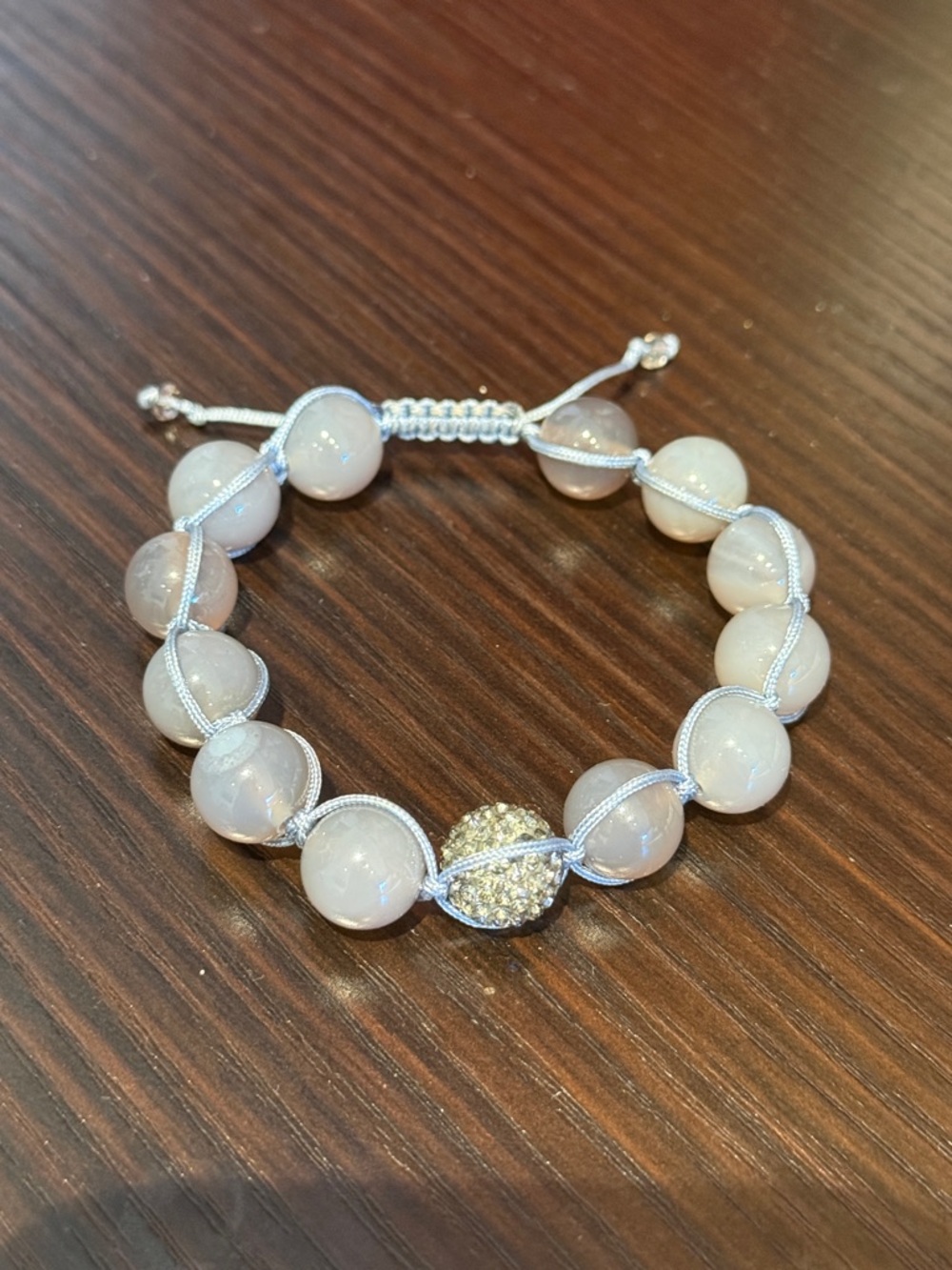 Blue Angelite Handmade Crystal Beaded Bracelet - OS